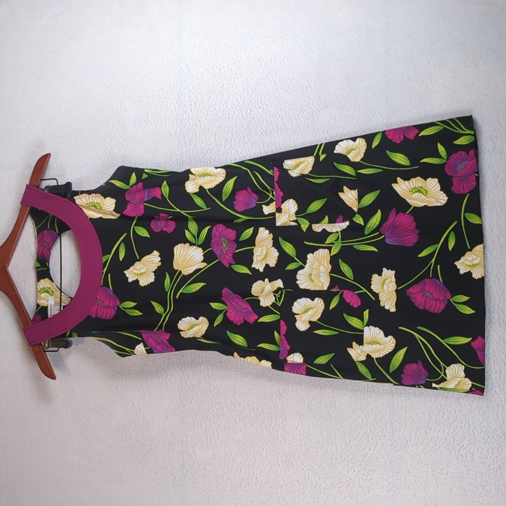 Dress Barn Womens Formal Cutout Floral Office‎ Tank Midi Dress Size 4